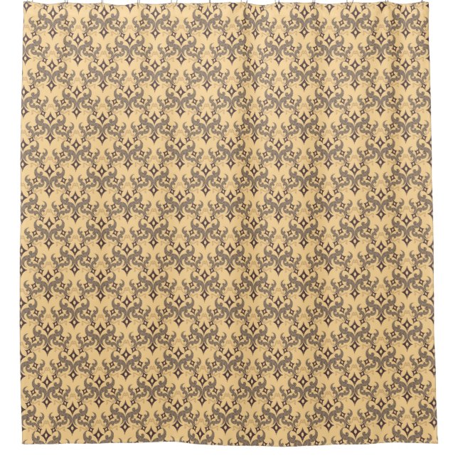 Beautiful ethnic Damascus pattern pointillism Shower Curtain (Front)