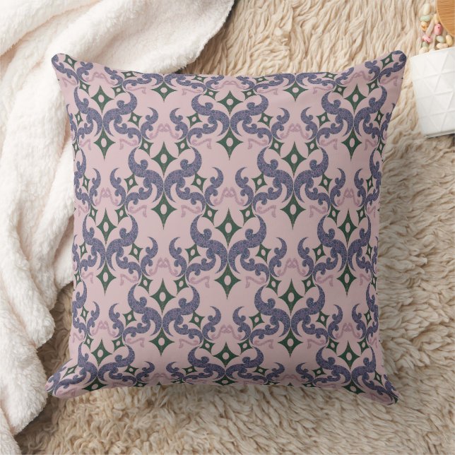 Beautiful ethnic Damascus pattern pointillism  Throw Pillow (Blanket)