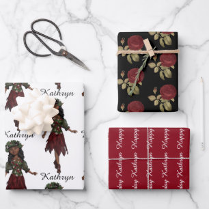 Beautiful Ethnic Girl Personalized Wrapping Paper Sheets