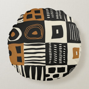 Beautiful Ethnic Mud Cloth African Print Round Pillow