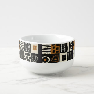 Beautiful Ethnic Mud Cloth African Print Soup Mug