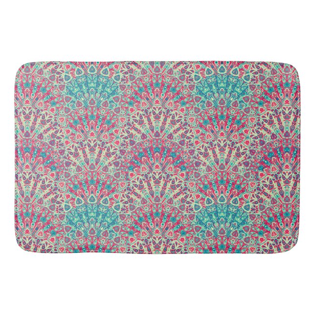 Beautiful Ethnic Pattern Bathroom Mat (Front)