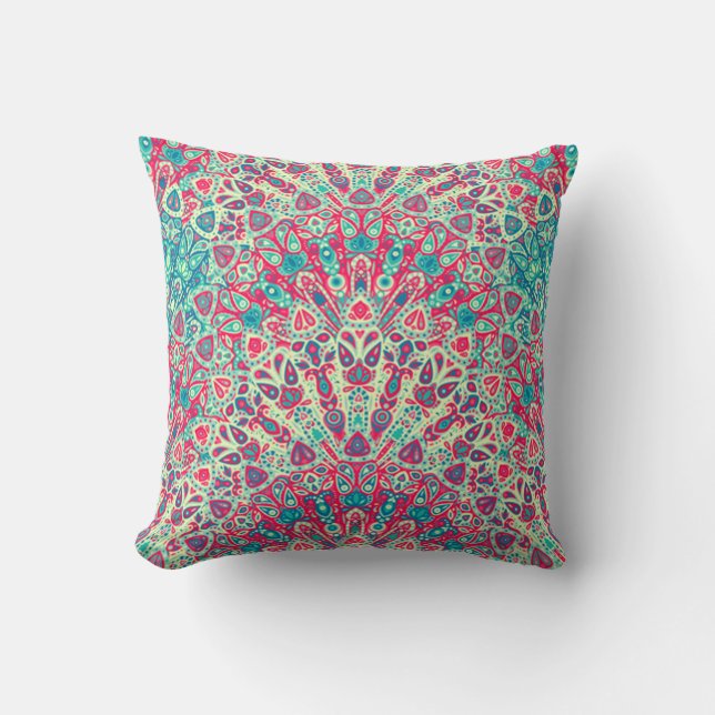 Beautiful Ethnic Pattern Throw Pillow (Front)