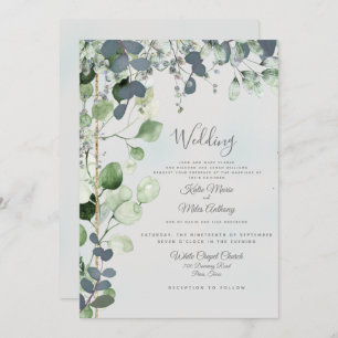 Beautiful Eucalyptus Foliage Both ParentInvitation Invitation