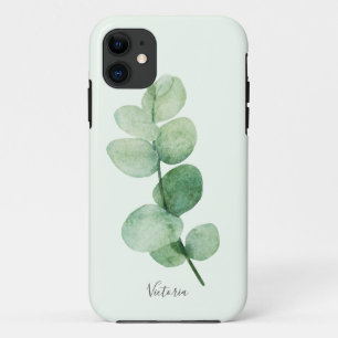Beautiful eucalyptus greenery, custom names iPhone 11 case