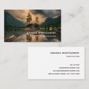 Beautiful Evening Mountain Lake Photograph Business Card
