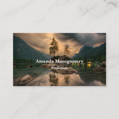 Beautiful Evening Mountain Lake Photograph Business Card