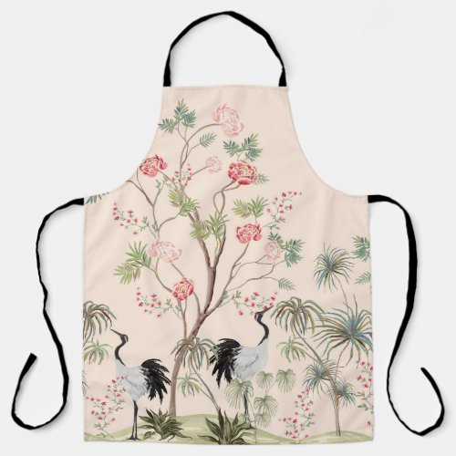 Beautiful exotic chinoiserie wallpaper Hand drawn Apron