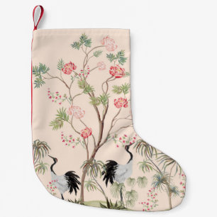 Beautiful exotic chinoiserie wallpaper. Hand drawn Small Christmas Stocking
