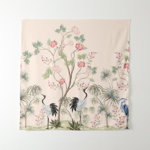 Beautiful exotic chinoiserie wallpaper Hand drawn Tapestry