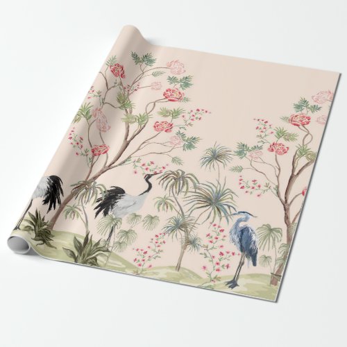 Beautiful exotic chinoiserie wallpaper Hand drawn Wrapping Paper