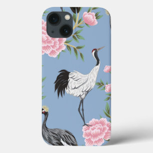 Beautiful exotic floral and bird chinoiserie iPhone 13 case