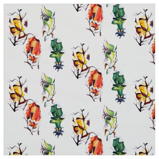 Beautiful Exotic Orchid Watercolor Handpainted Fabric