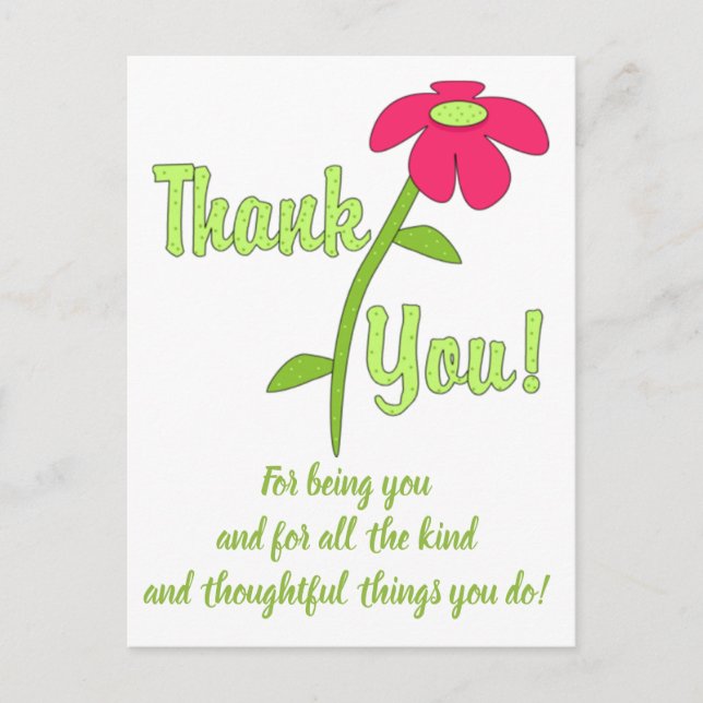 BEAUTIFUL EXPRESSIONS -Thank You Postcard (Front)