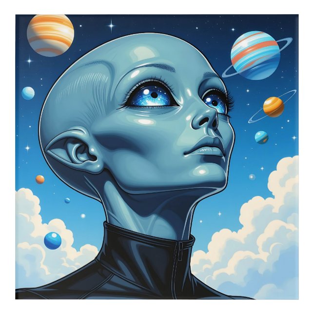 Beautiful Extraterrestrial Alien Being Acrylic Print (Front)