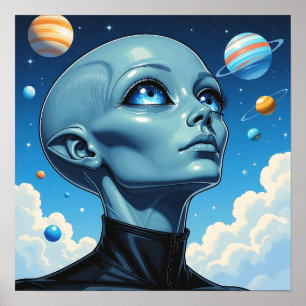 Beautiful Extraterrestrial Alien Being Poster