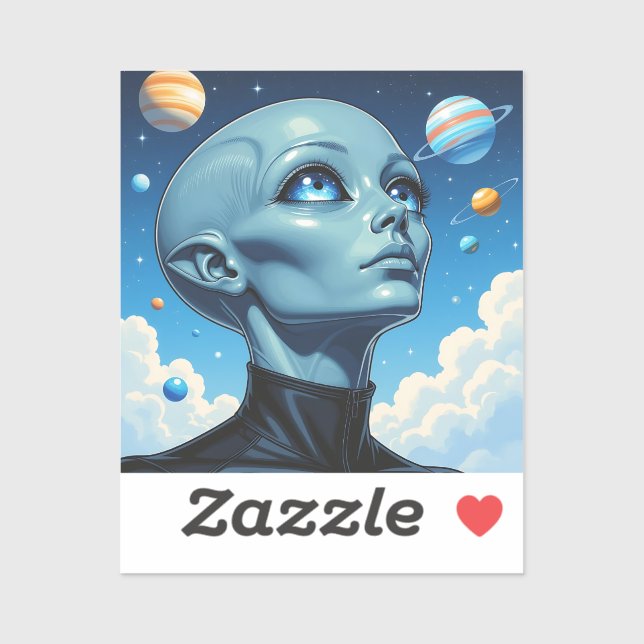 Beautiful Extraterrestrial Alien Being Sticker (Sheet)