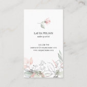 Beautiful Eye Blush Pink Watercolor Flowers Business Card (Back)