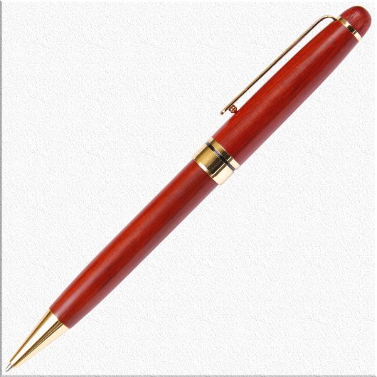 Beautiful Eye-Catching Rose Wood Ballpoint Pen (Front Right)