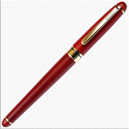 Beautiful Eye-Catching Rose Wood Rollerball Pen (Front)