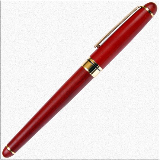 Beautiful Eye-Catching Rose Wood Rollerball Pen (Front Right)