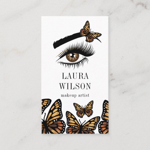 Beautiful Eye Monarch Butterfly lashes makeup Business Card