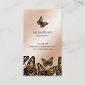 Beautiful Eye Monarch Butterfly lashes makeup Business Card (Back)