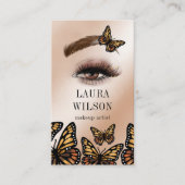 Beautiful Eye Monarch Butterfly lashes makeup Business Card (Front)