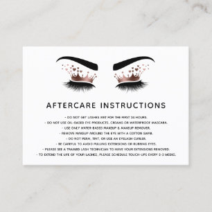 Beautiful Eye with Gold Crown long lash Aftercare Referral Card