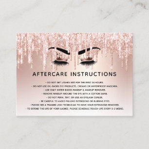 Beautiful Eye with Gold Crown long lash Aftercare Referral Card