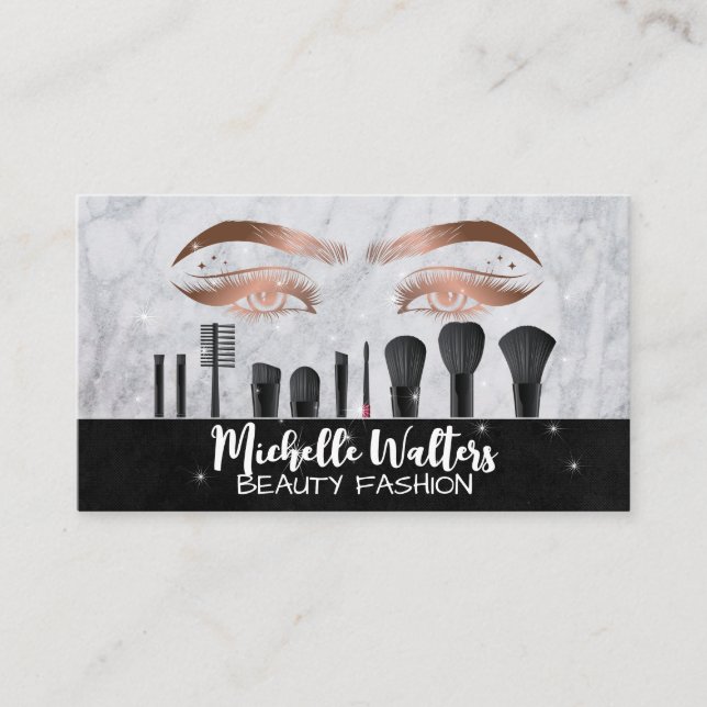 Beautiful Eyes | Make Up Brushes Business Card (Front)