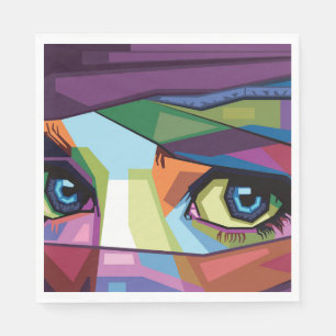 Beautiful eyes pop art napkins