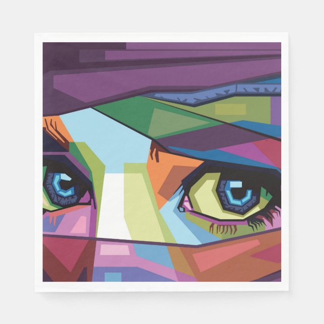 Beautiful eyes pop art napkins (Front)