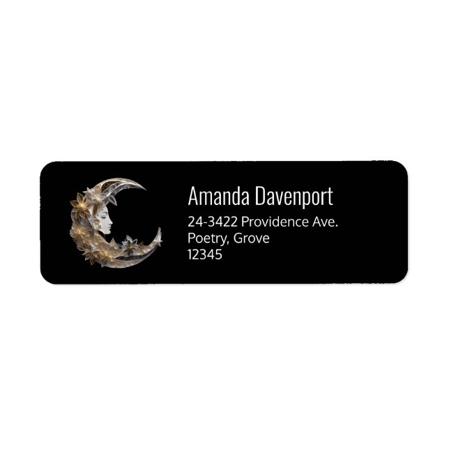 Beautiful Face in the Moon Address Label (Front)