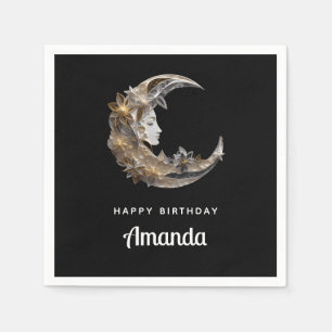 Beautiful Face in the Moon Birthday Napkins
