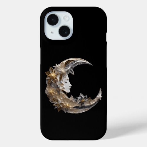 Beautiful Face in the Moon iPhone 15 Case