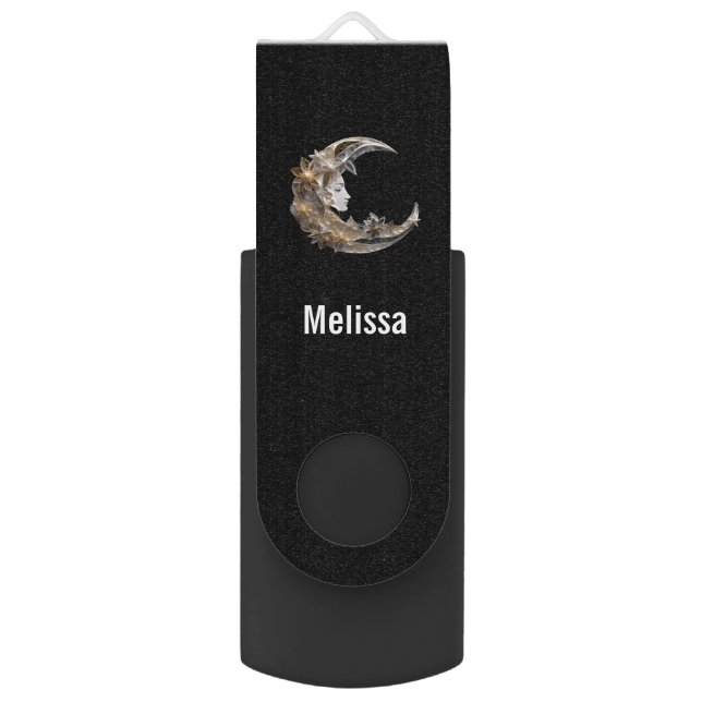 Beautiful Face in the Moon Flash Drive (Front Vertical)