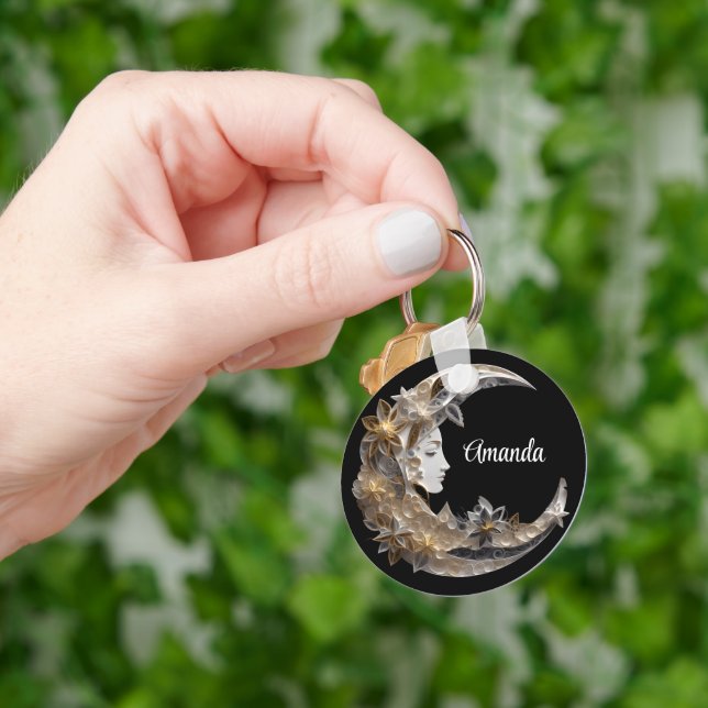 Beautiful Face in the Moon Keychain (Hand)