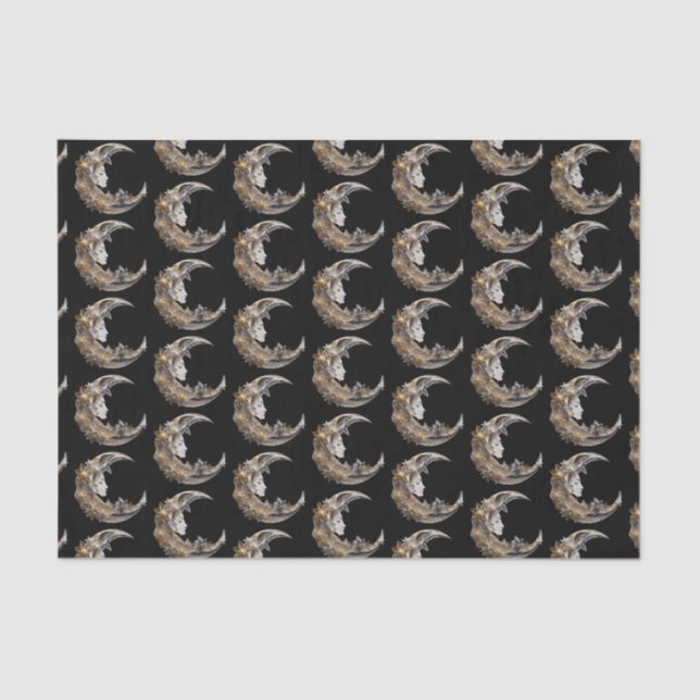 Beautiful Face in the Moon Pattern Tissue Paper (Front)