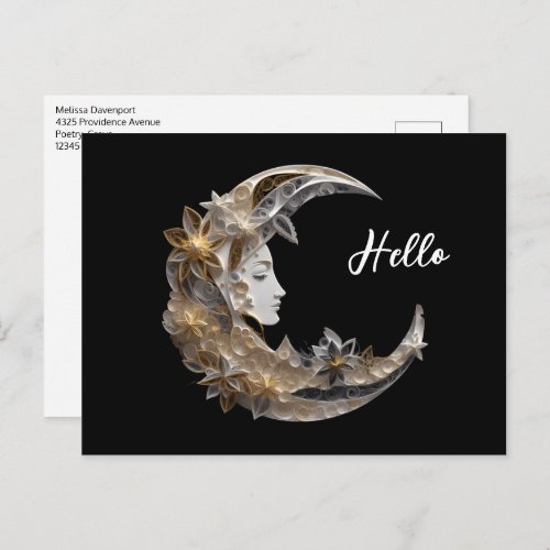 Beautiful Face in the Moon Postcard