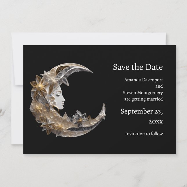 Beautiful Face in the Moon Save The Date (Front)