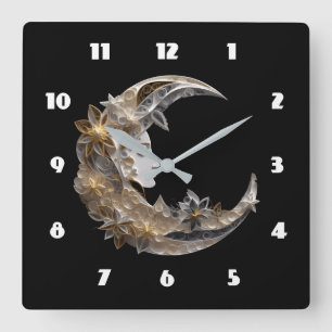 Beautiful Face in the Moon Square Wall Clock