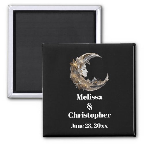 Beautiful Face in the Moon Wedding Magnet