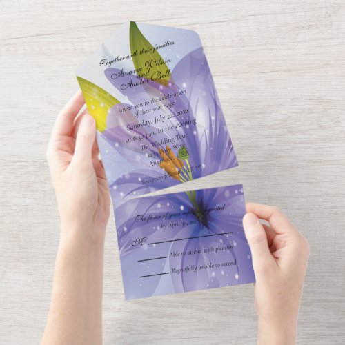 Beautiful Faded Purple Lily All_In_One All In One Invitation