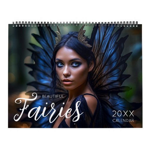 Beautiful Fairies Fantasy Mystic Magic Template Calendar