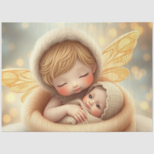 Beautiful Fairy and Baby Fantasy Art Tissue Paper