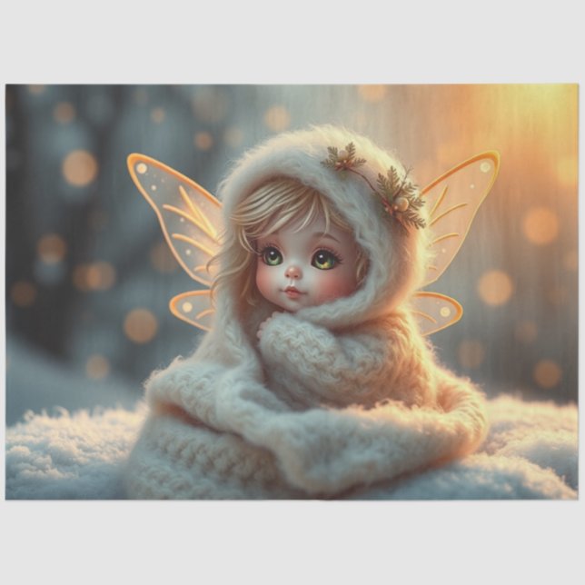 Beautiful Fairy and Baby Fantasy Art Tissue Paper (Front)