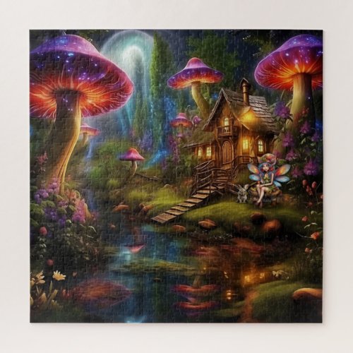 Beautiful Fairy at her Forest Home Jigsaw Puzzle