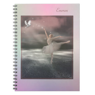 Beautiful Fairy Ballet Dancer Stardust Stars Pink  Notebook