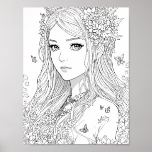 Beautiful Fairy Coloring Poster